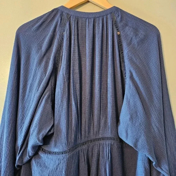 Free People Go Lightly Swing Babydoll Boho Blue Women's Mini Dress Size Small. - Picture 15 of 16